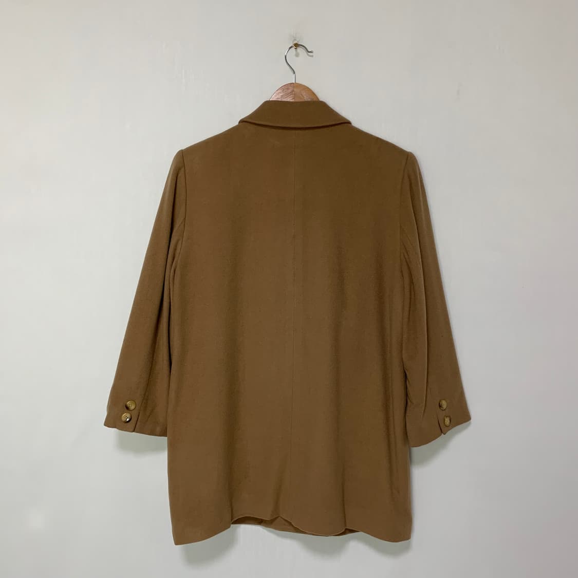 캐시미어 100% 카멜 브라운 더블 버튼 자켓 숏코트 빈티지 상품이미지3