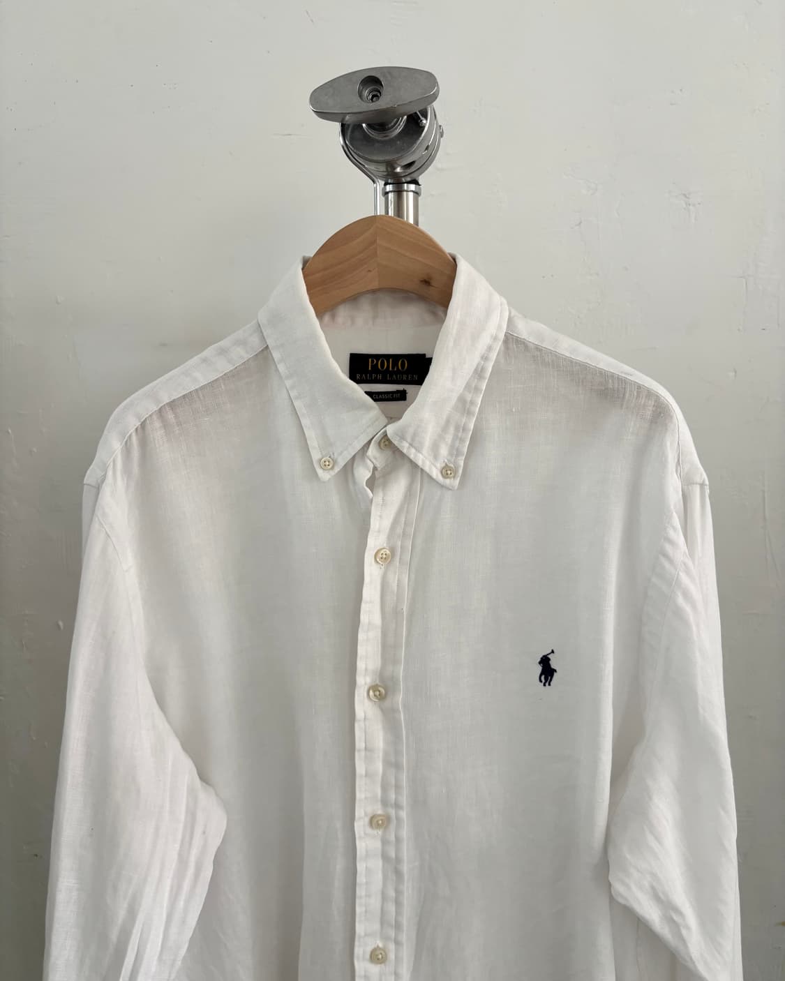 Polo 폴로 랄프로렌 QR신형 화이트 린넨 셔츠 상품이미지2