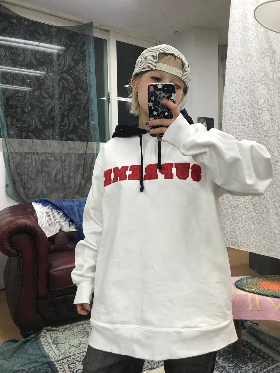 슈프림 빅로고 기모 후드티 상품이미지1