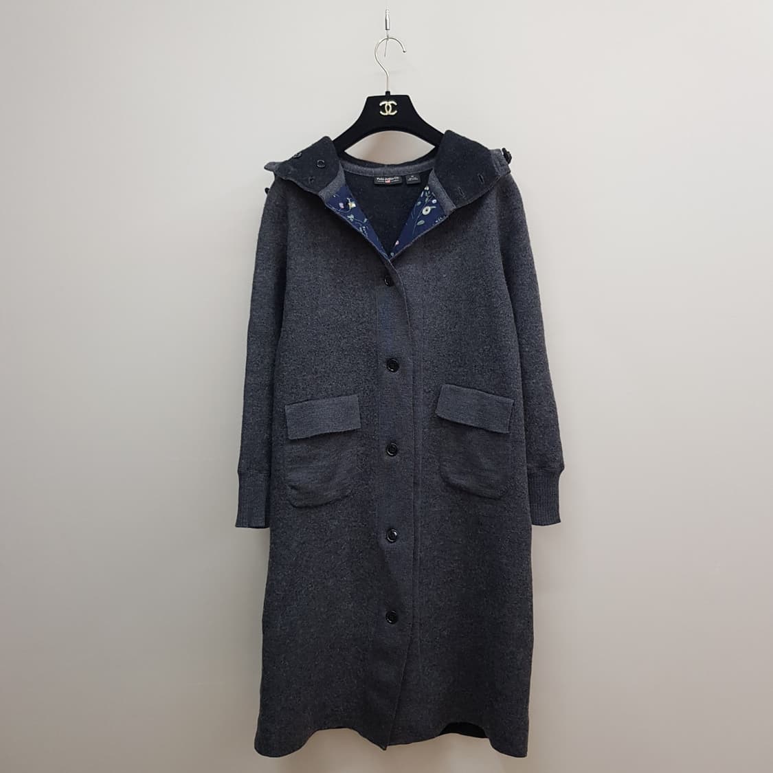 폴로진스 울 후드 니트 롱 코트 M사이즈 상품이미지1