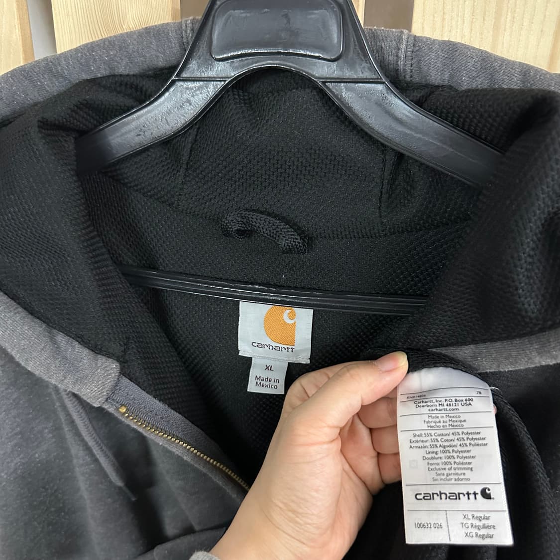 (XL) 칼하트 써멀 후드집업 그레이 상품이미지4