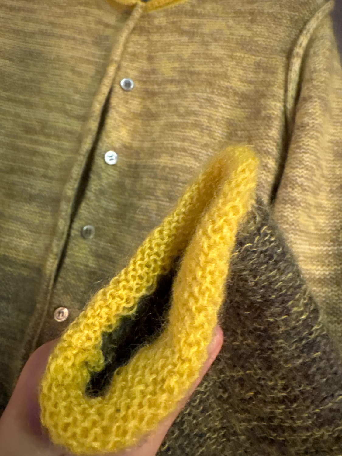 노란색 그라데이션 가디건 Japan 상품이미지5