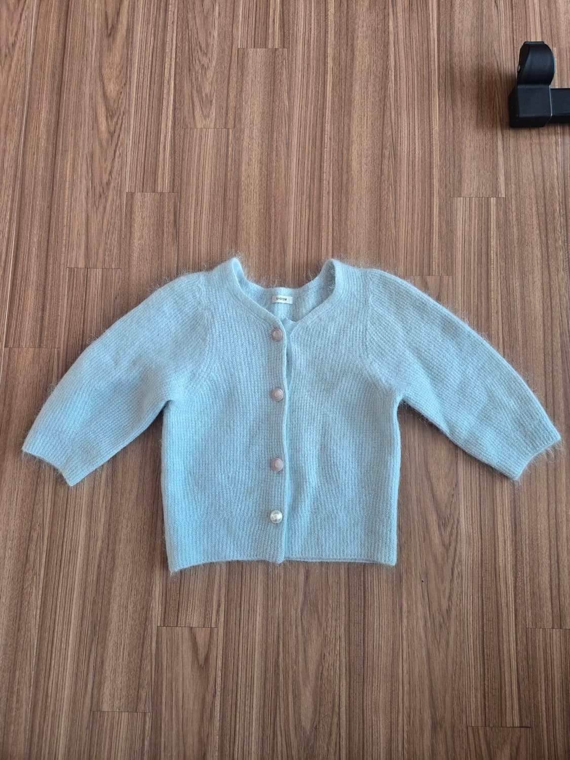 시스템  모헤아가디건 민트하늘색 상품이미지1