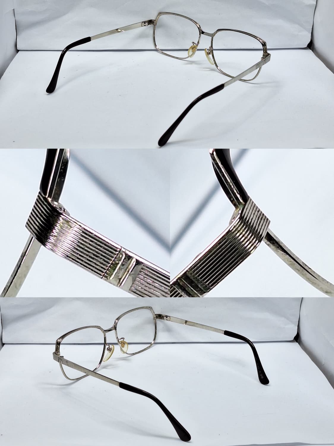 90s 일본 빈티지 no.351 메탈 엠보싱 브로우 디자인 안경테 52m 상품이미지7