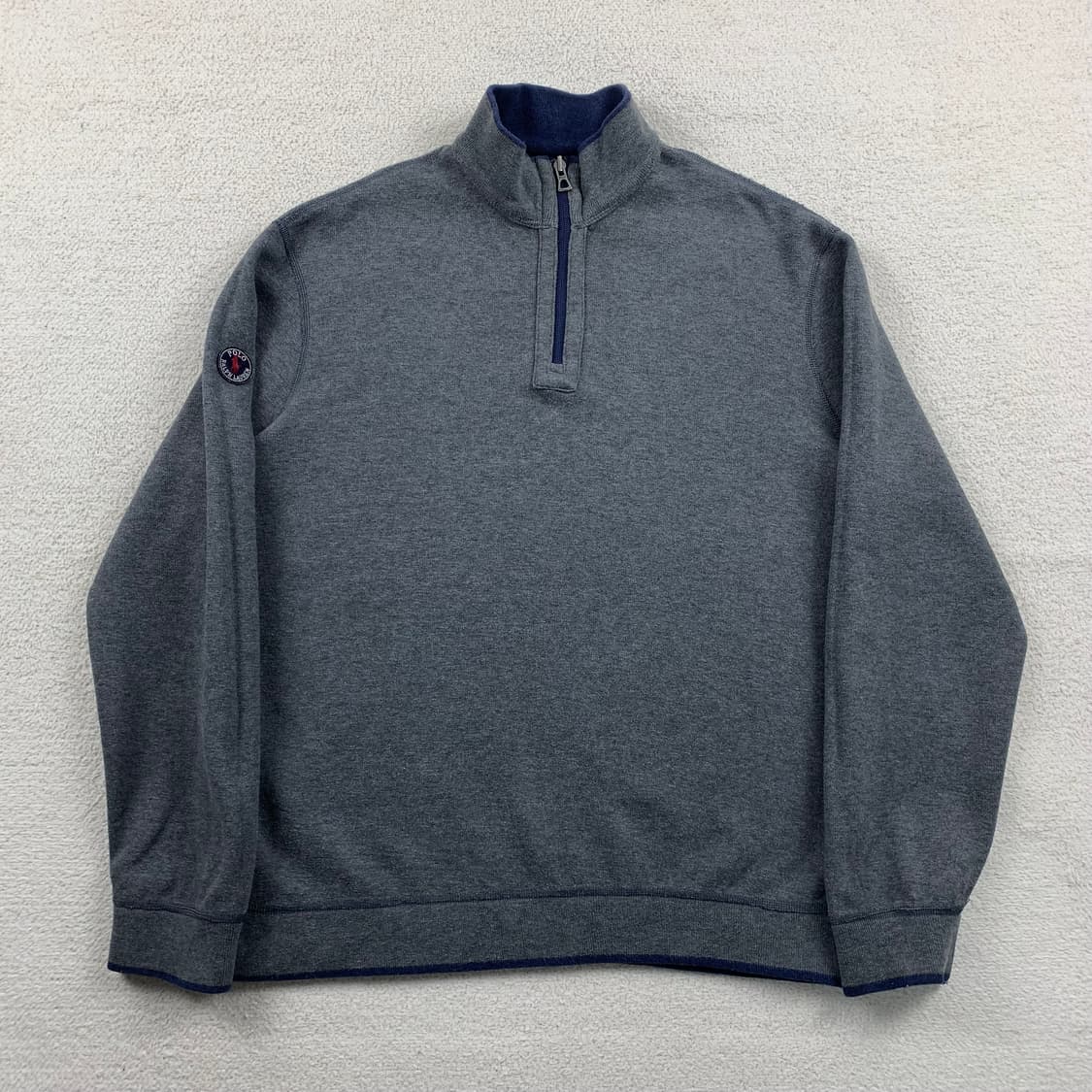 폴로 랄프로렌 패치로고 네이비/그레이 리버시블 쿼터집 니트 상품이미지6