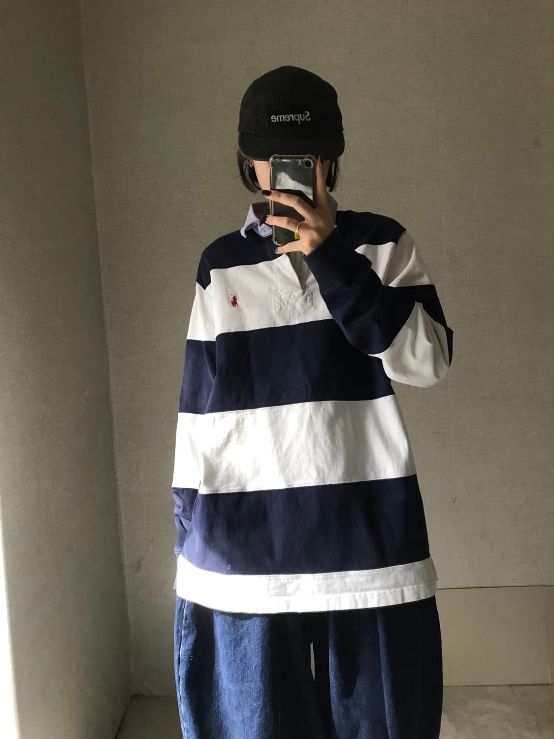 폴로 네이비 스트라이프 럭비티셔츠 상품이미지4