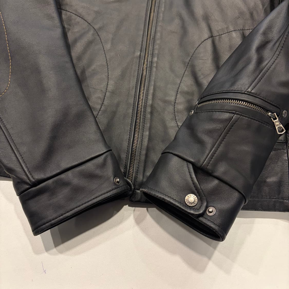 [XL] PARASUCO 파라수코 블랙 가죽 라이더 레더 자켓 C992 상품이미지8