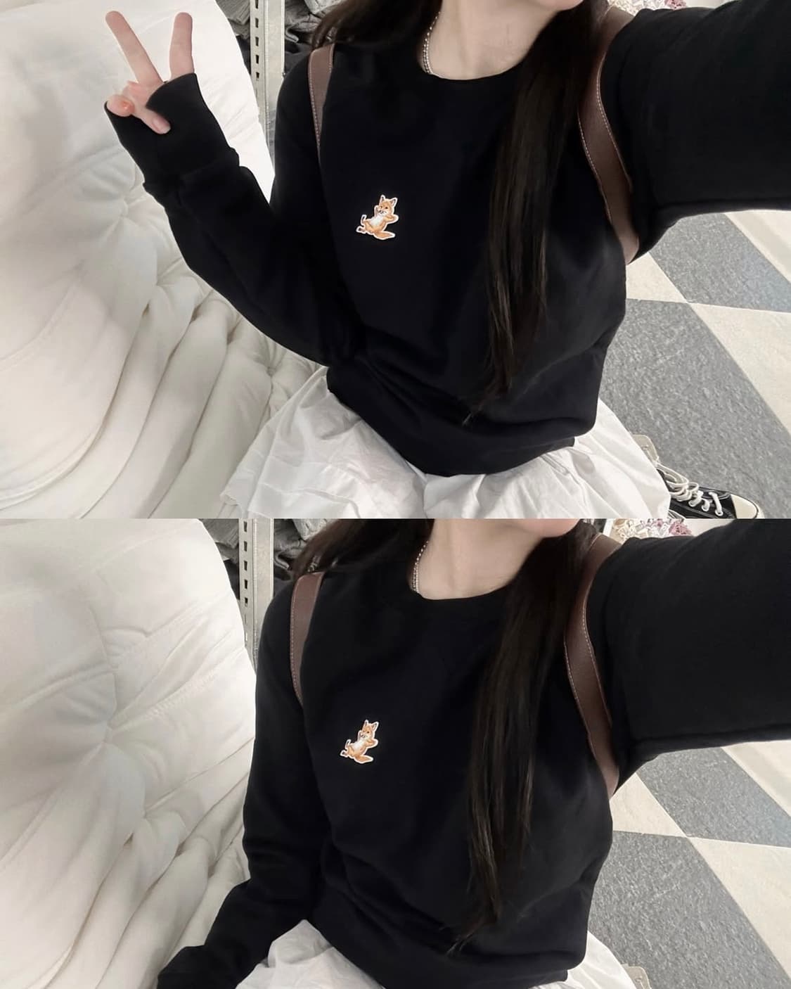 메종키츠네 23ss 칠렉스 폭스 블랙 맨투맨  상품이미지6