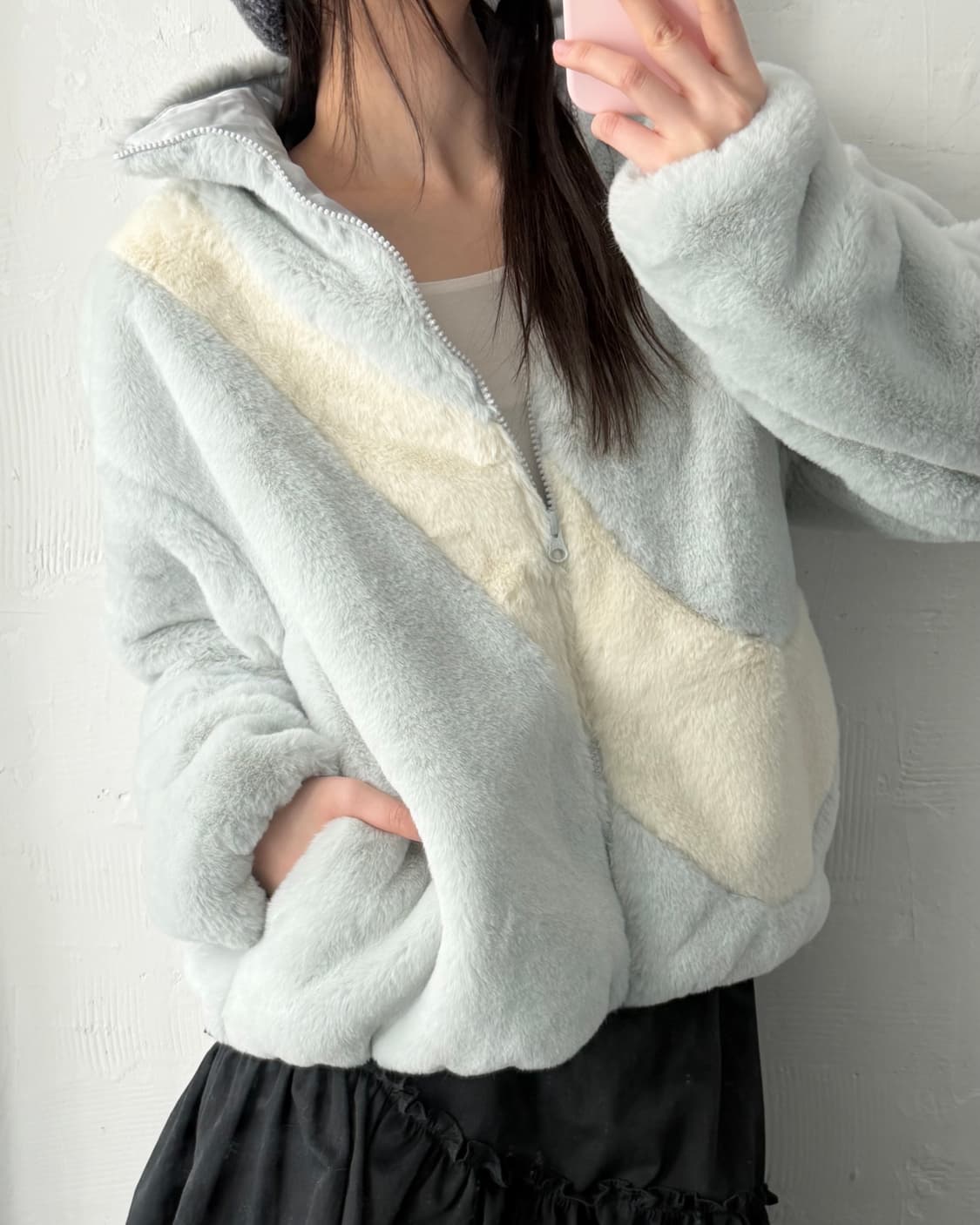 Nike 나이키 빅 스우시 그레이시 블루 컬러 퍼 자켓 상품이미지1