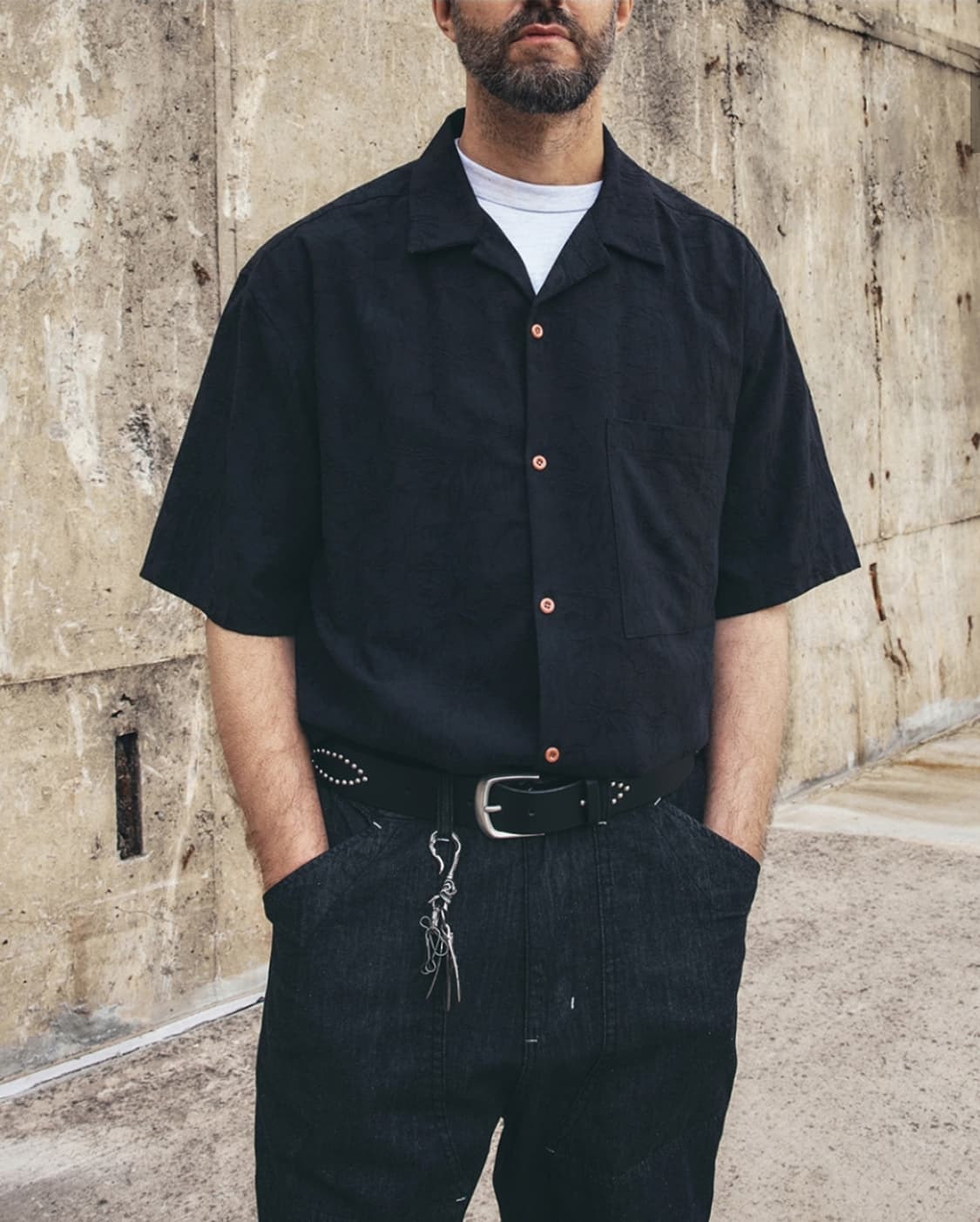 유니폼브릿지 플라워 오픈 카라 셔츠 L사이즈 상품이미지3