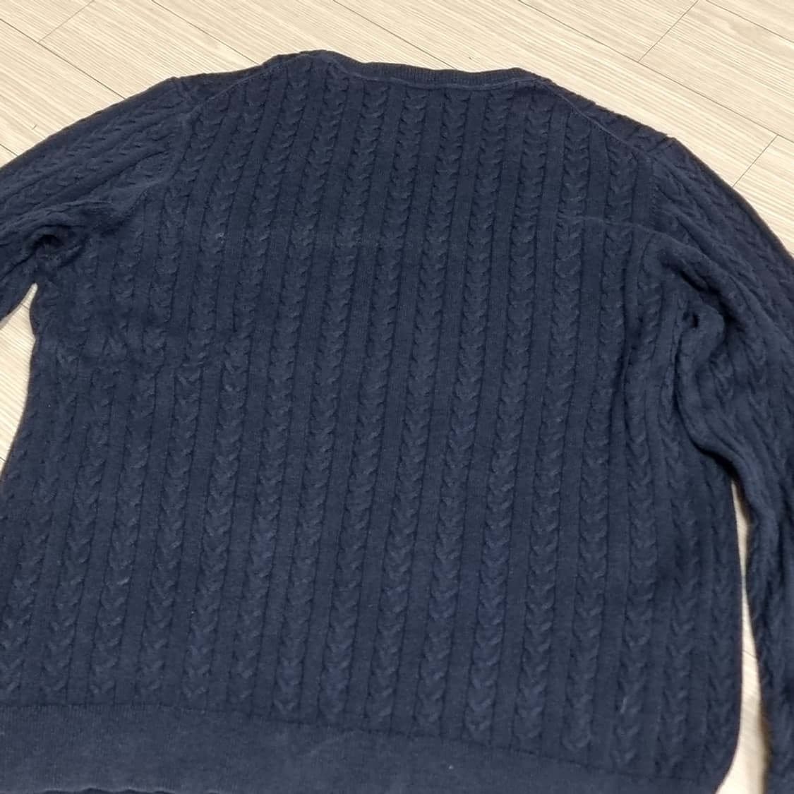 미제 타미힐피거 네이비 꽈배기 니트(100) 상품이미지5
