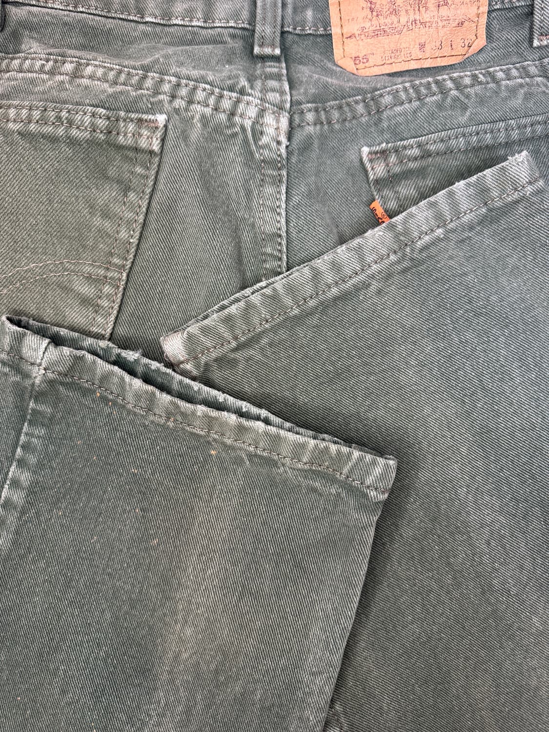 빈티지 90s 리바이스 555 그린(올리브)컬러 오렌지탭 33/32 상품이미지8