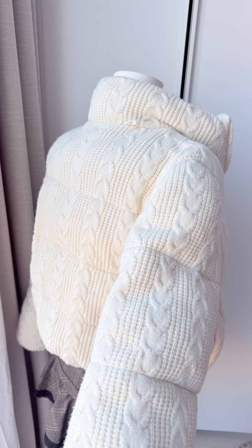 자라 니트패딩 아이보리 S 상품이미지4