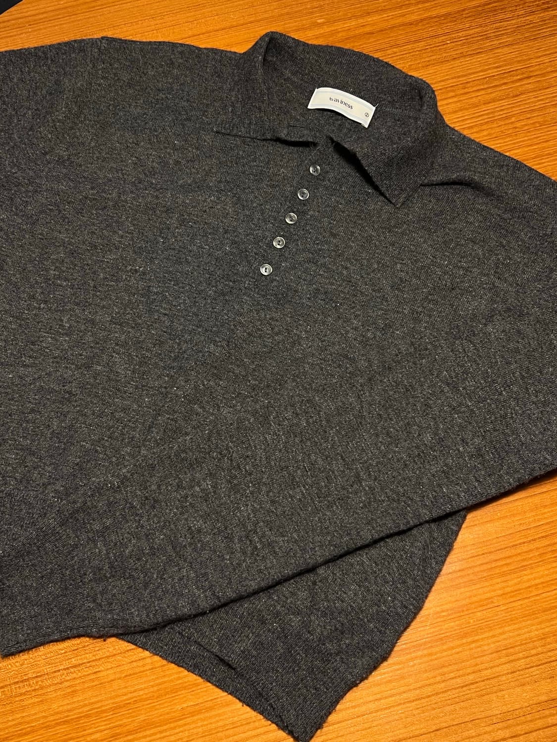 웨이비니스 25fw 캐시미어 울 블렌드 니트 카라티 상품이미지1