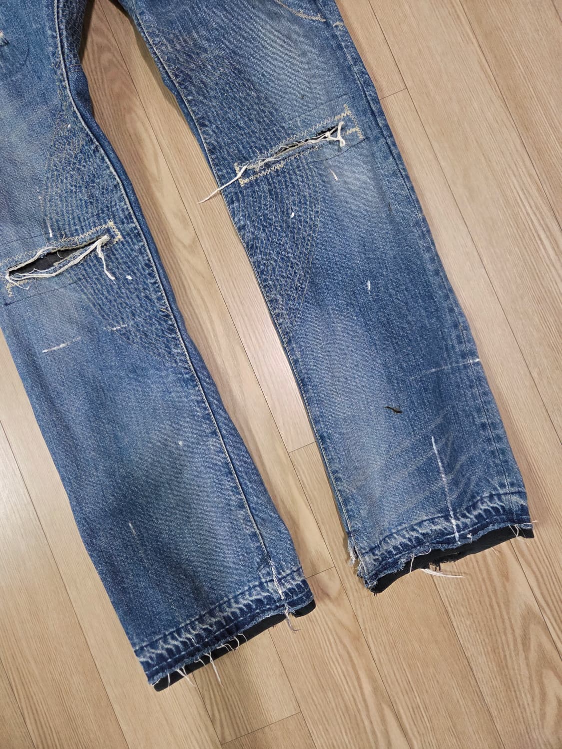 HOO KOO JAPAN 블루 디스트로이드 데님 팬츠 상품이미지3