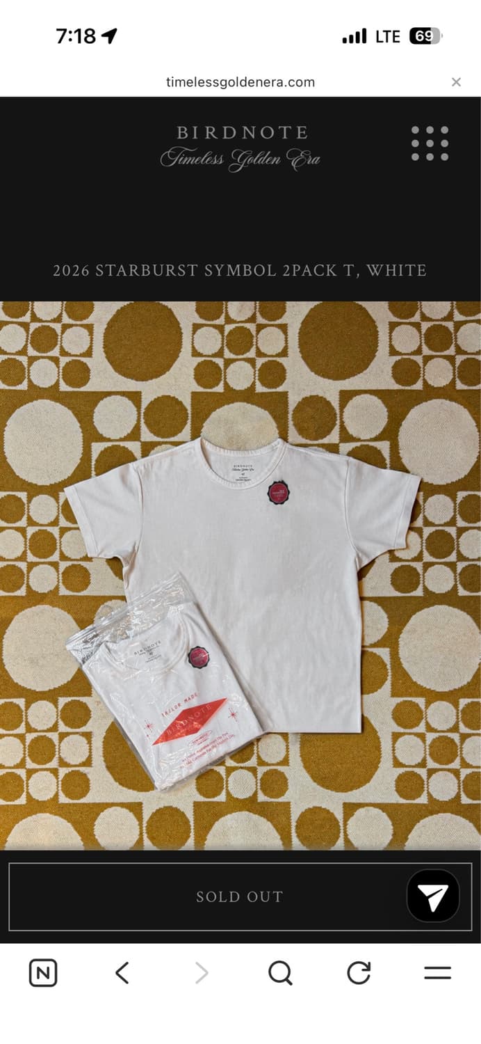 Birdnote 2026 STARBURST SYMBOL 2PACK T,  상품이미지1