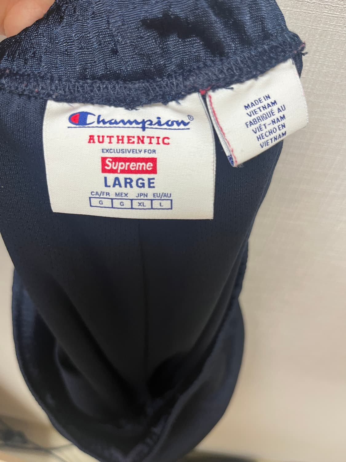 [L] 슈프림 x 챔피온 메쉬팬츠 네이비 상품이미지2