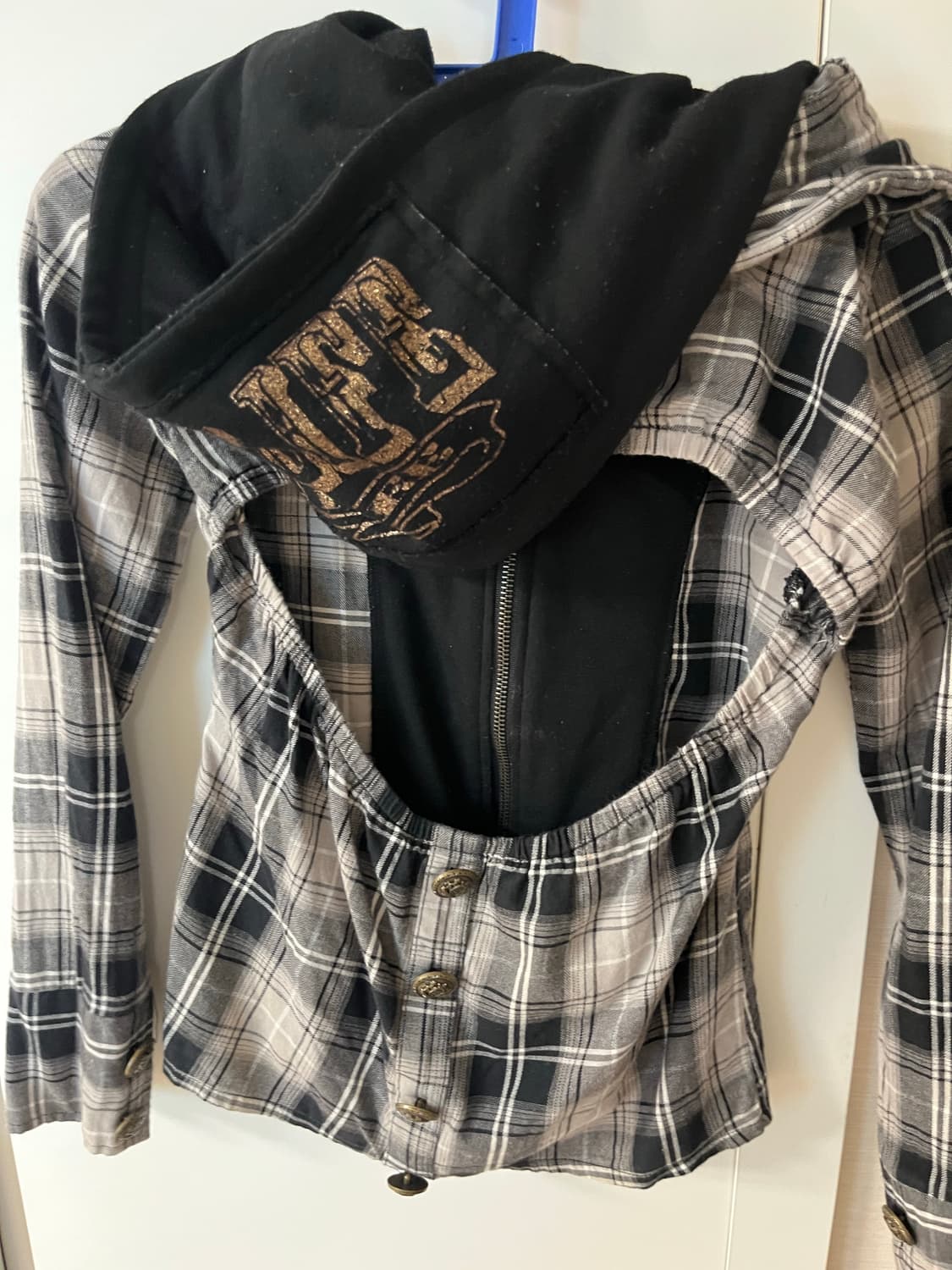 d.i.a 체크 후드 집업 상품이미지2