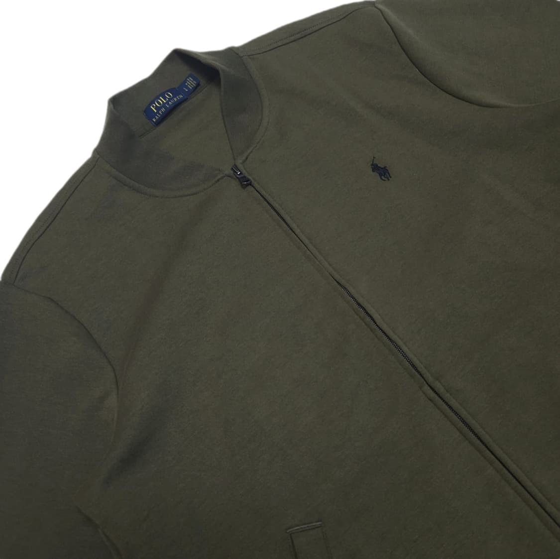 폴로 랄프로렌 코튼 져지 집업 자켓 카키 상품이미지4