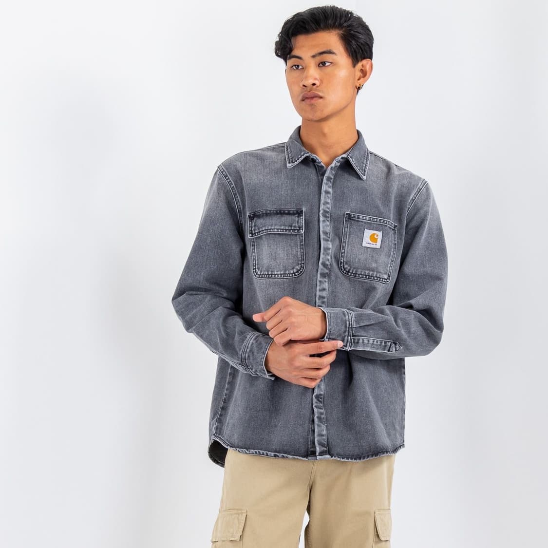 칼하트 스냅 셔츠자켓 그레이 XL 상품이미지3