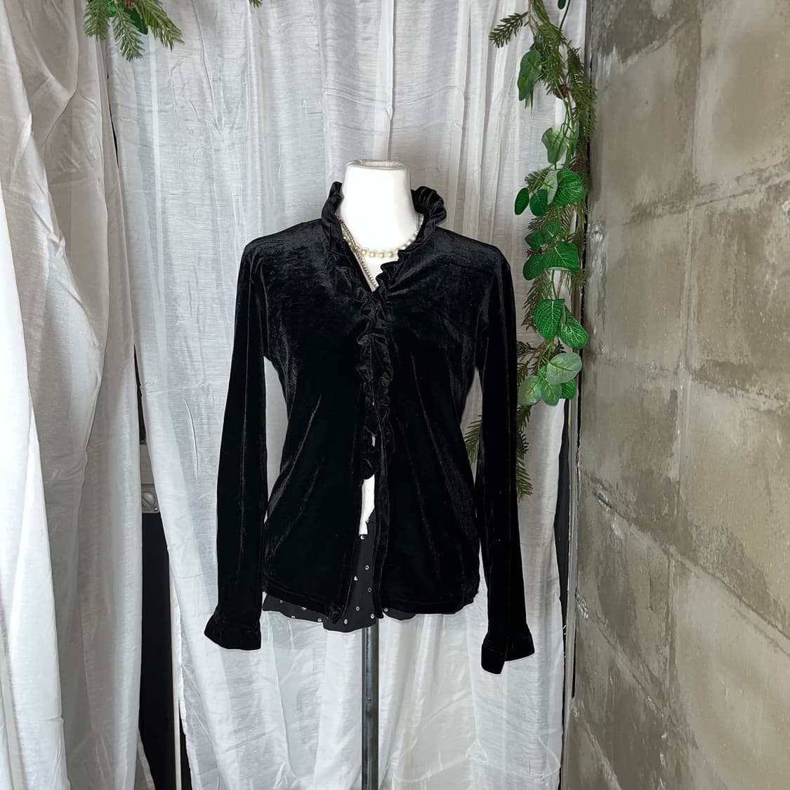 고딕 벨벳 레이스 가디건 상품이미지3