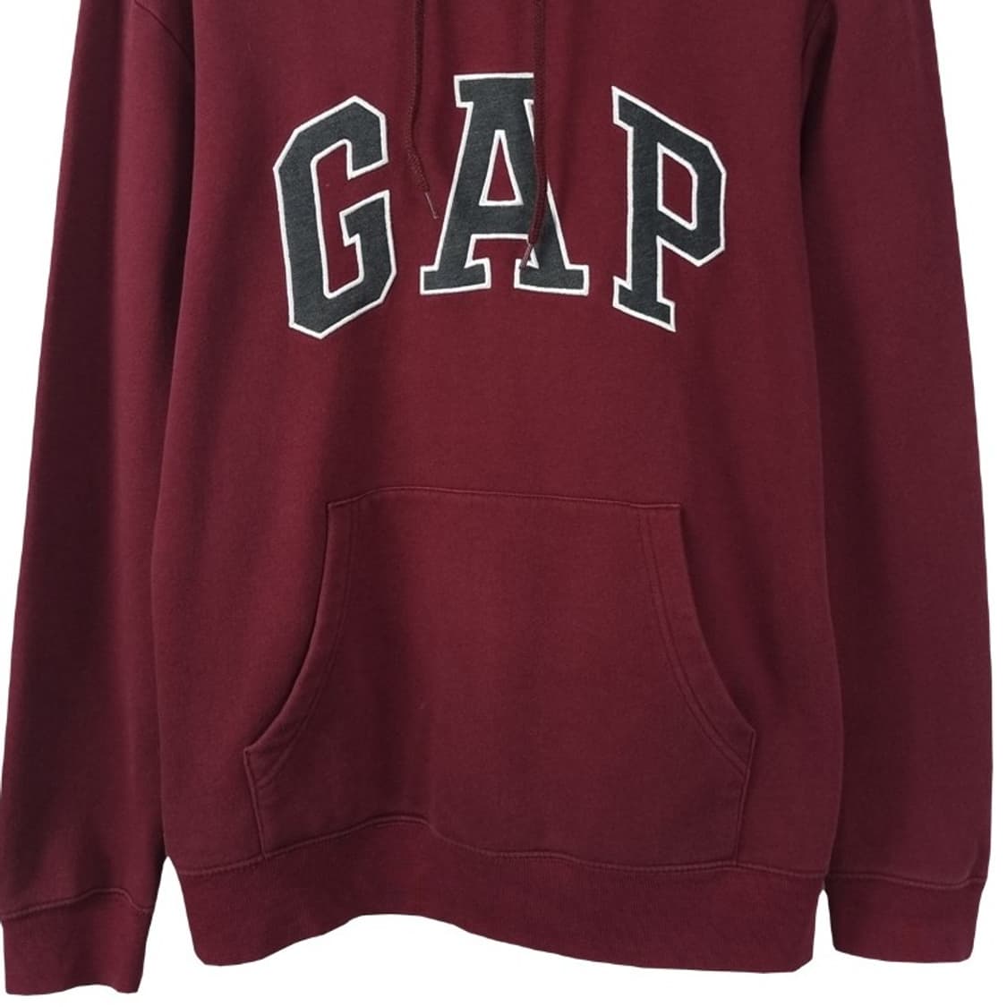 [갭] Y2K 빈티지 빅로고 패치 후드티 버건디 M18574 상품이미지5