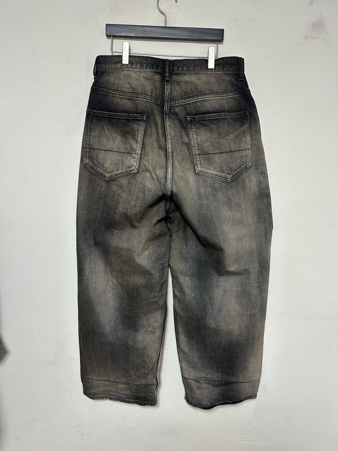 Ancellm aging wide denim pants black 상품이미지2