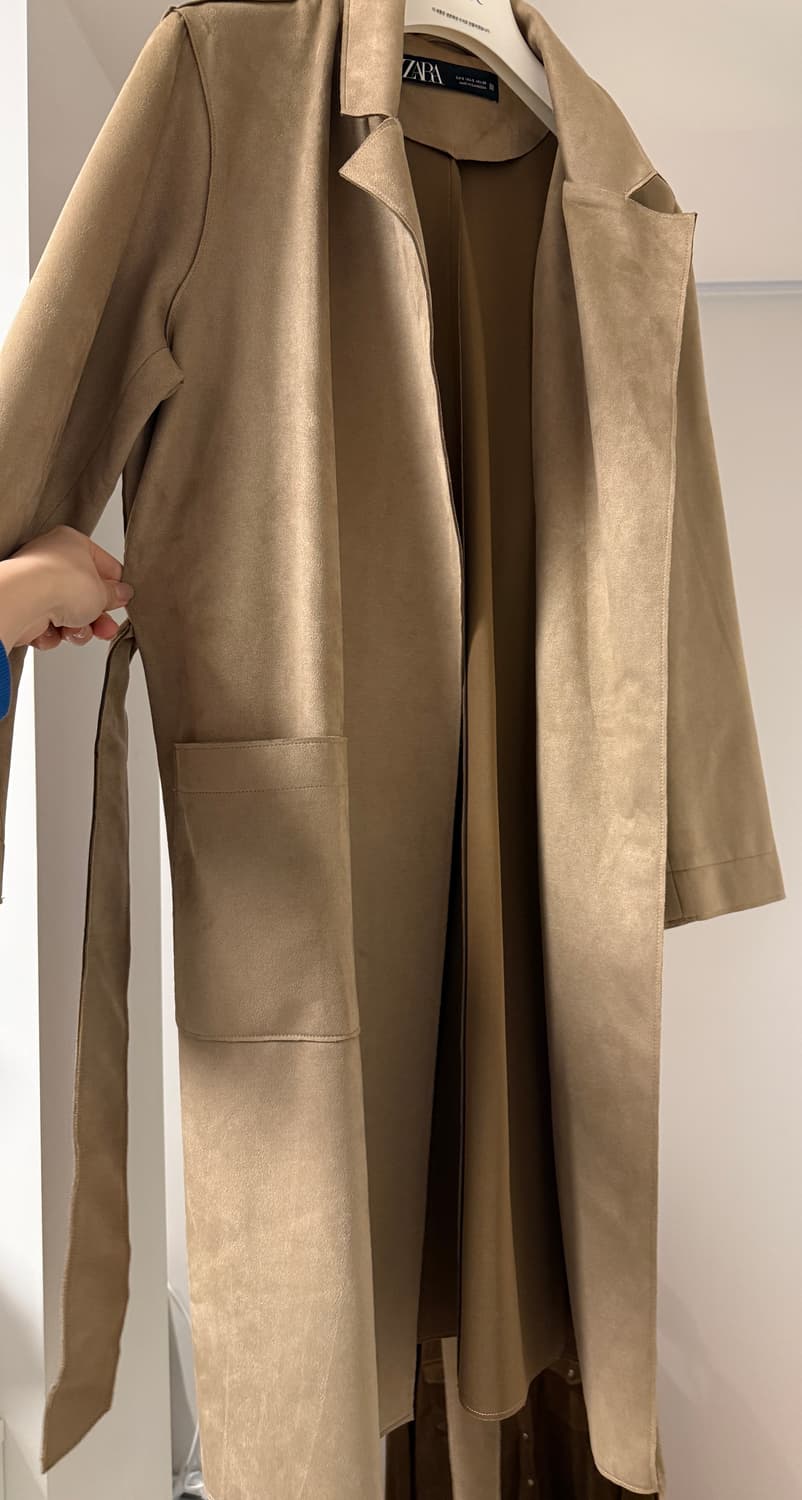 zara 스웨이드 코트 베이지 s 상품이미지6