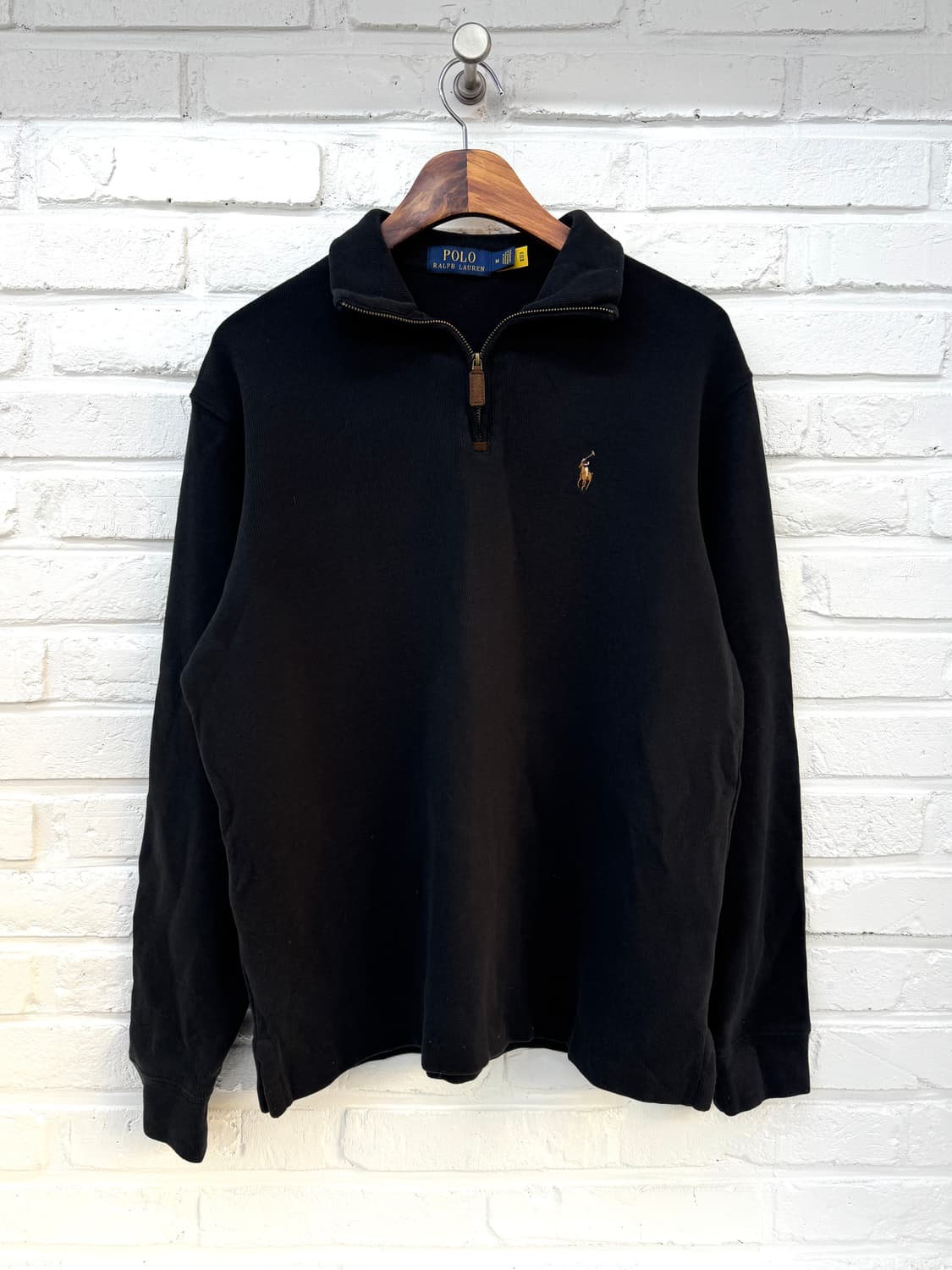 폴로 블랙 반집업 맨투맨니트 상품이미지3