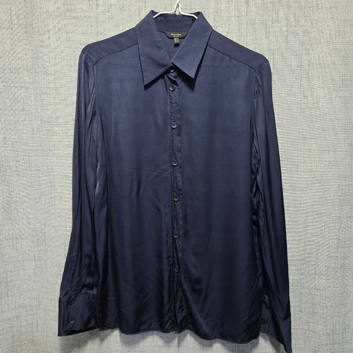 마시모두띠 네이비 실크느낌 셔츠 블라우스  상품이미지1