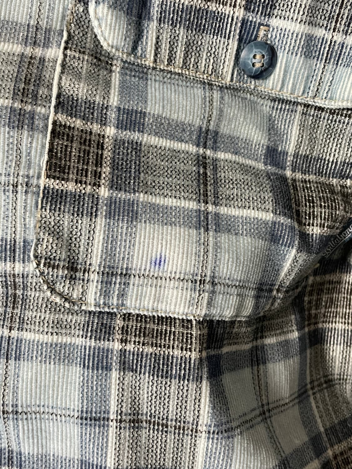 90s Billabong corduroy plaid sky blue 상품이미지10