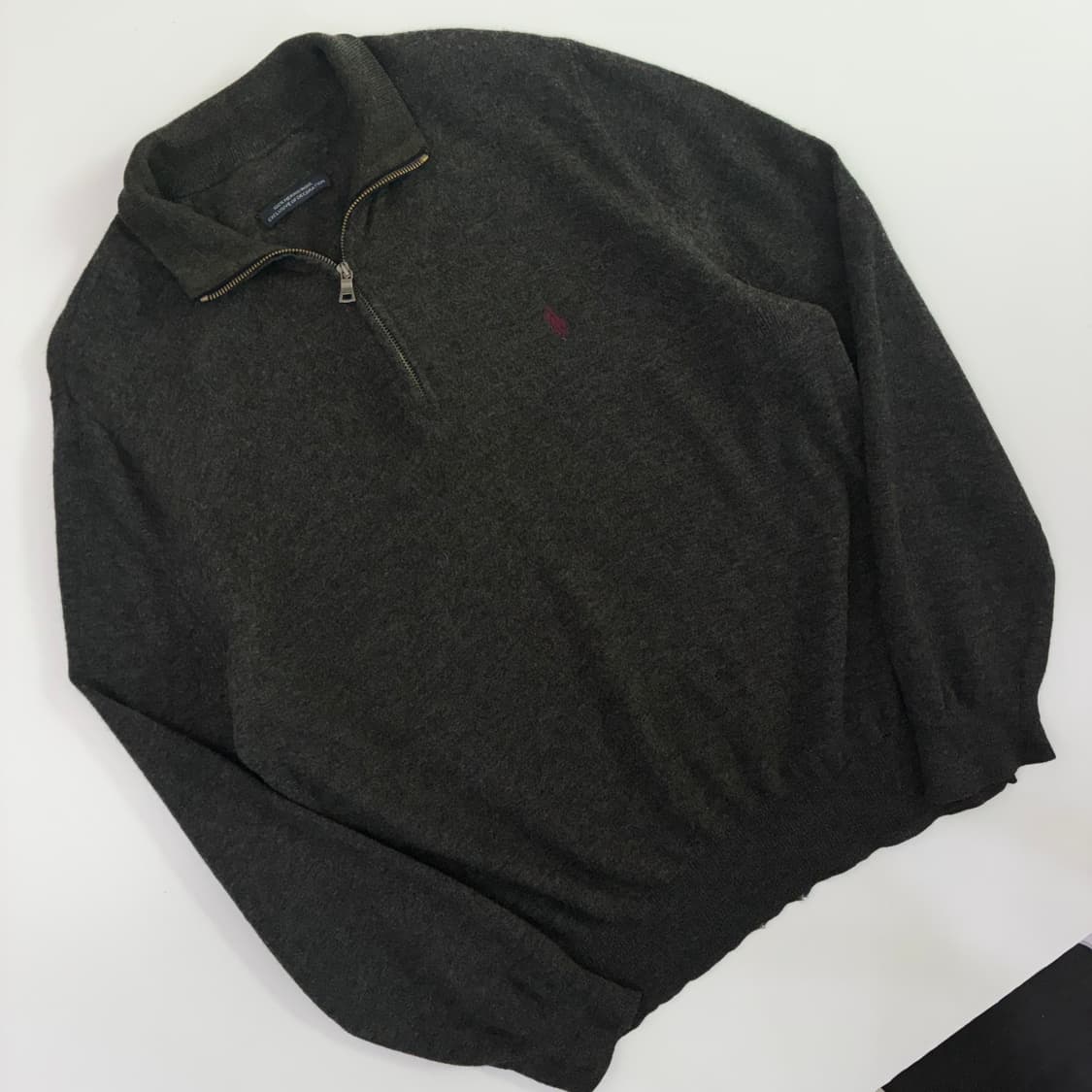 Polo 폴로 랄프로렌 메리노울 다크그레이 쿼터집업 니트 상품이미지2