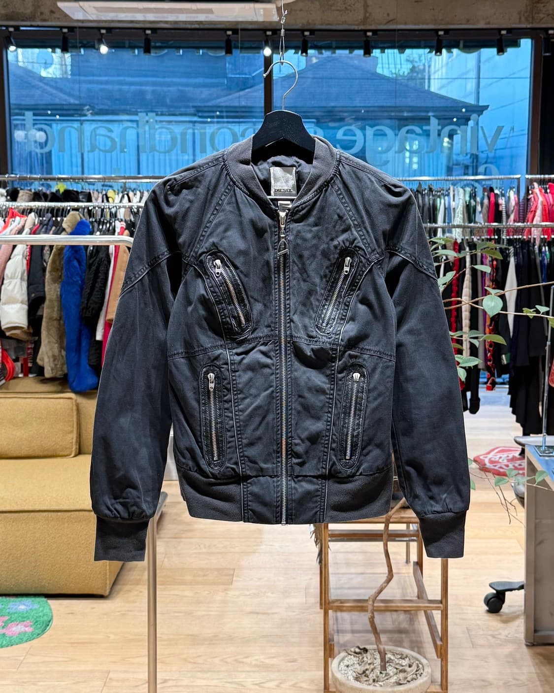 디젤 블랙 유틸리티 멀티포켓 MA-1 밀리터리 플라이트 자켓  상품이미지1