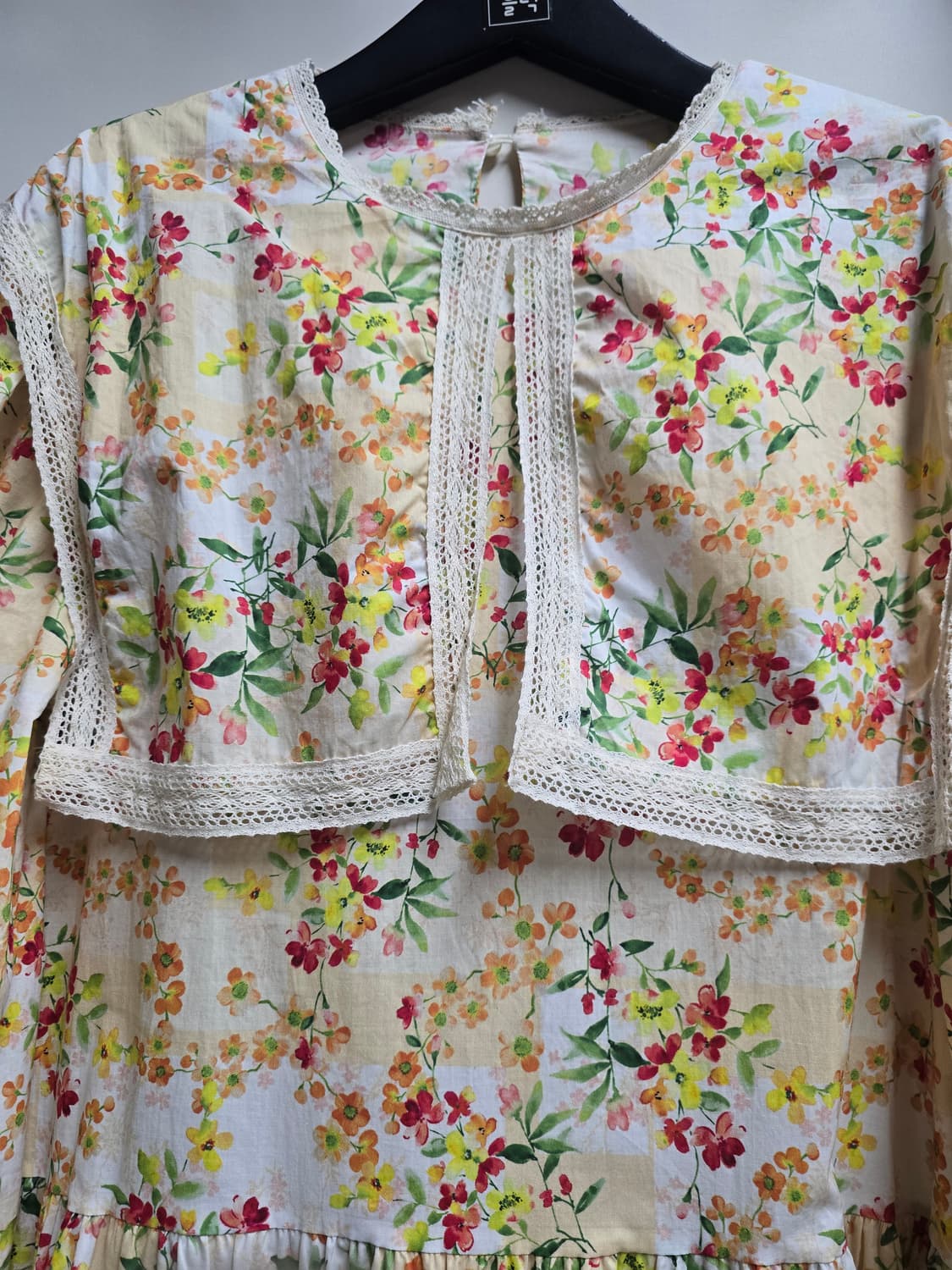 빅카라 플라워 패턴 롱 원피스 M 상품이미지2