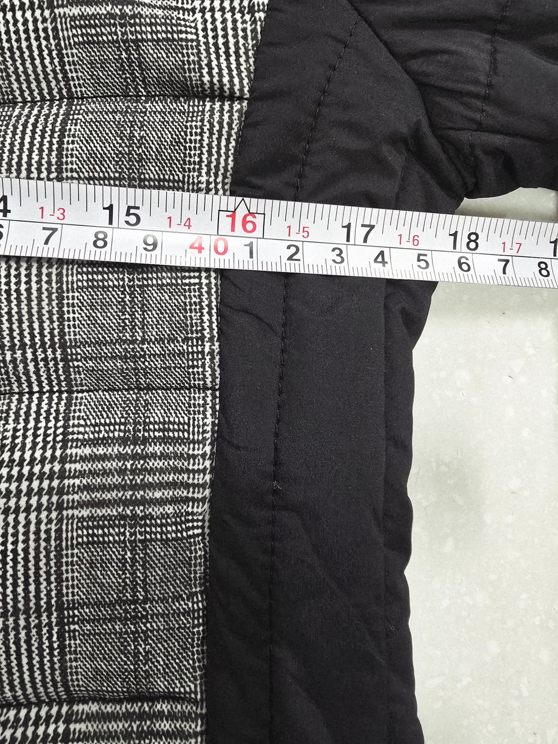 새상품 렉스필 체크 믹스 구스다운 패딩 상품이미지7