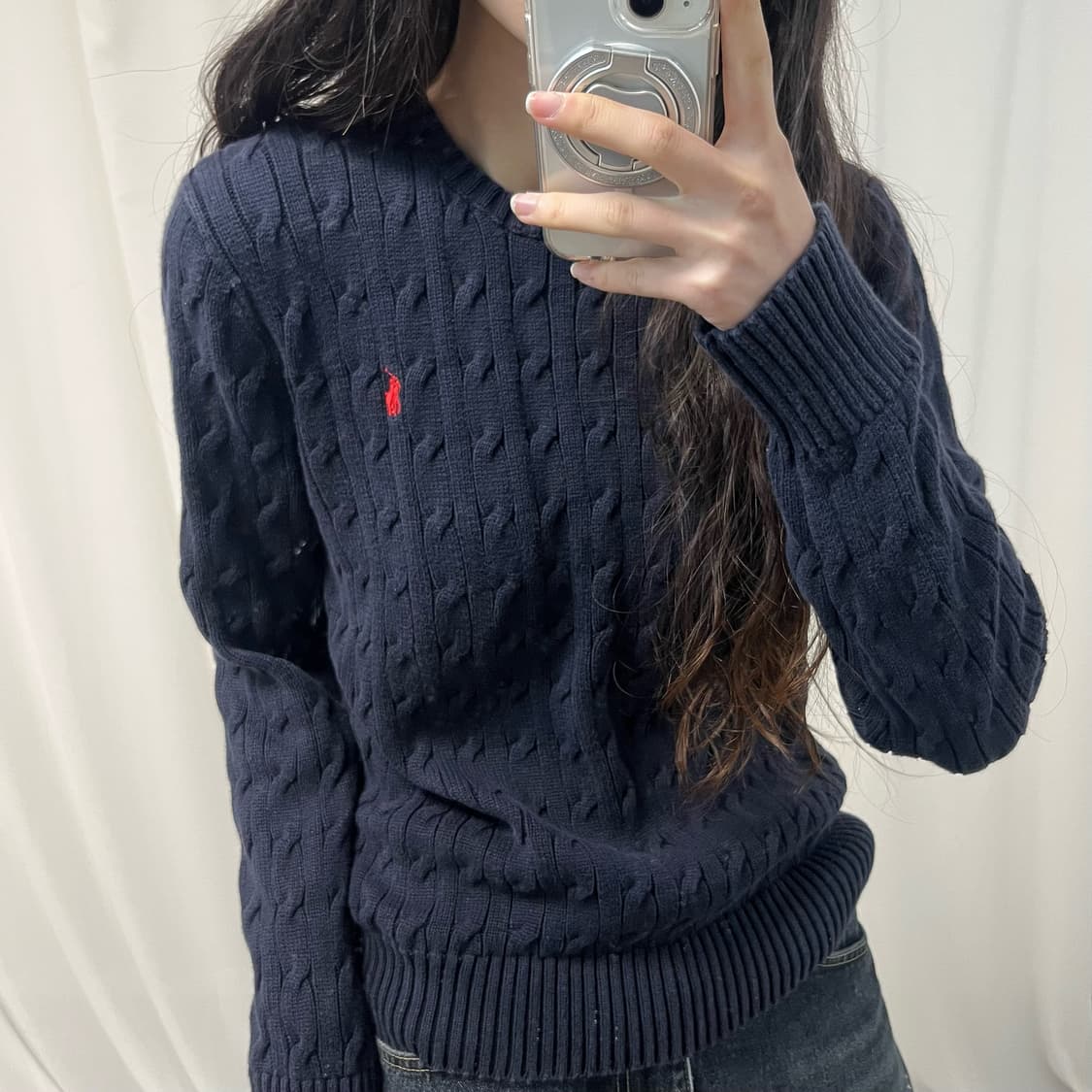Polo Navy Cable Knit 상품이미지3