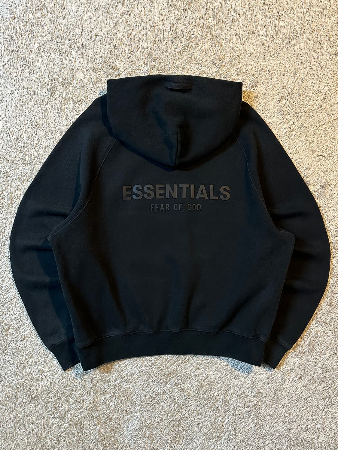 피어오브갓 에센셜 백로고 후드티 블랙 상품이미지1