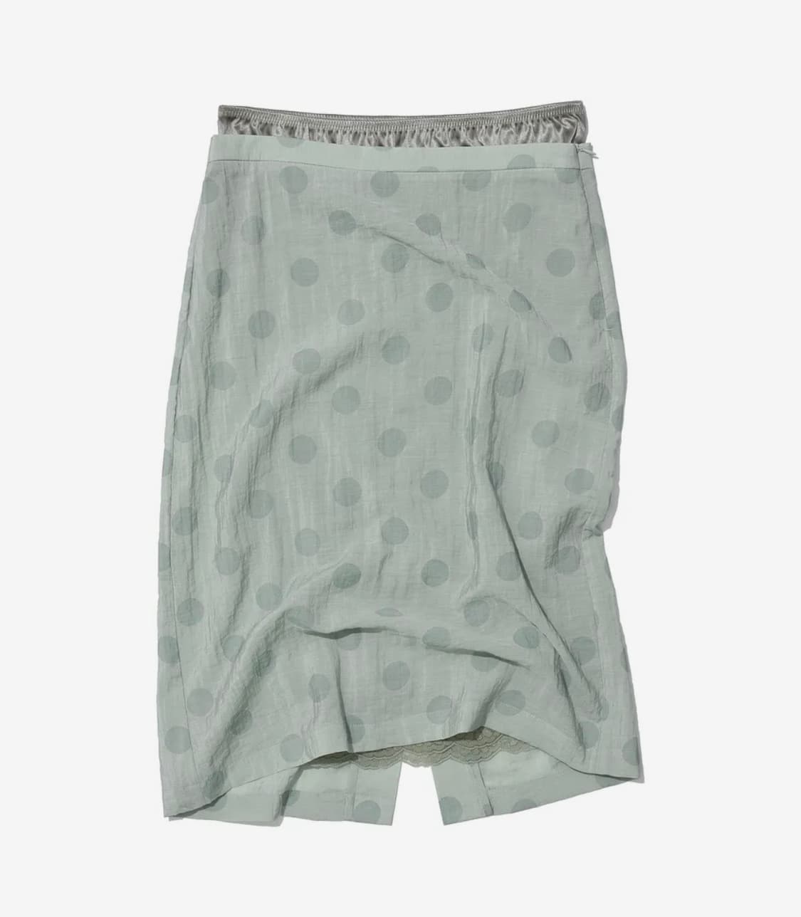 2 IN 1 도트 프린티드 쉬어 미디 스커트 상품이미지2