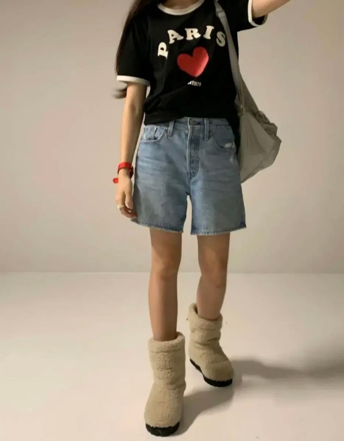비아 파리스 하트 링거 반팔 티셔츠 상품이미지5