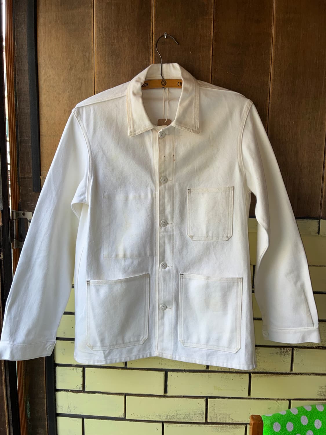 70~80s German Work Jacket White Twill 상품이미지2