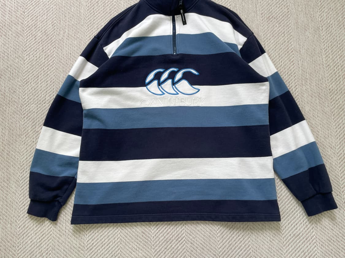 캔터베리 스트라이프 럭비 하프집업  상품이미지2