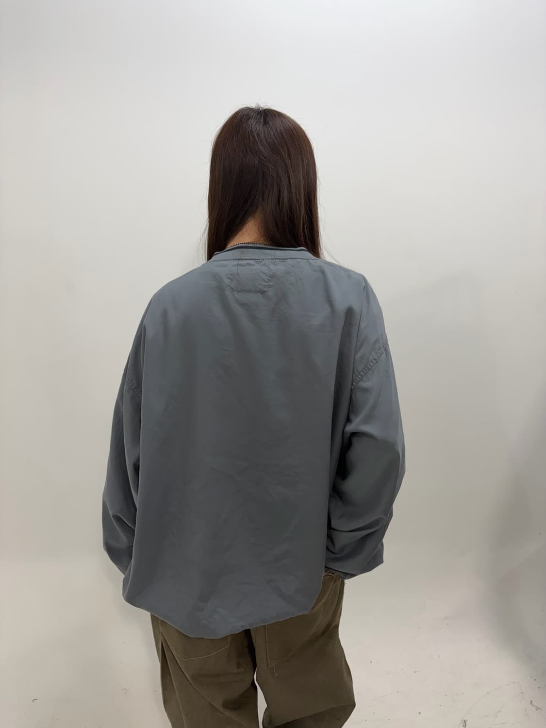 90s NIKE 올드스쿨 그레이카키 웜업 상품이미지3