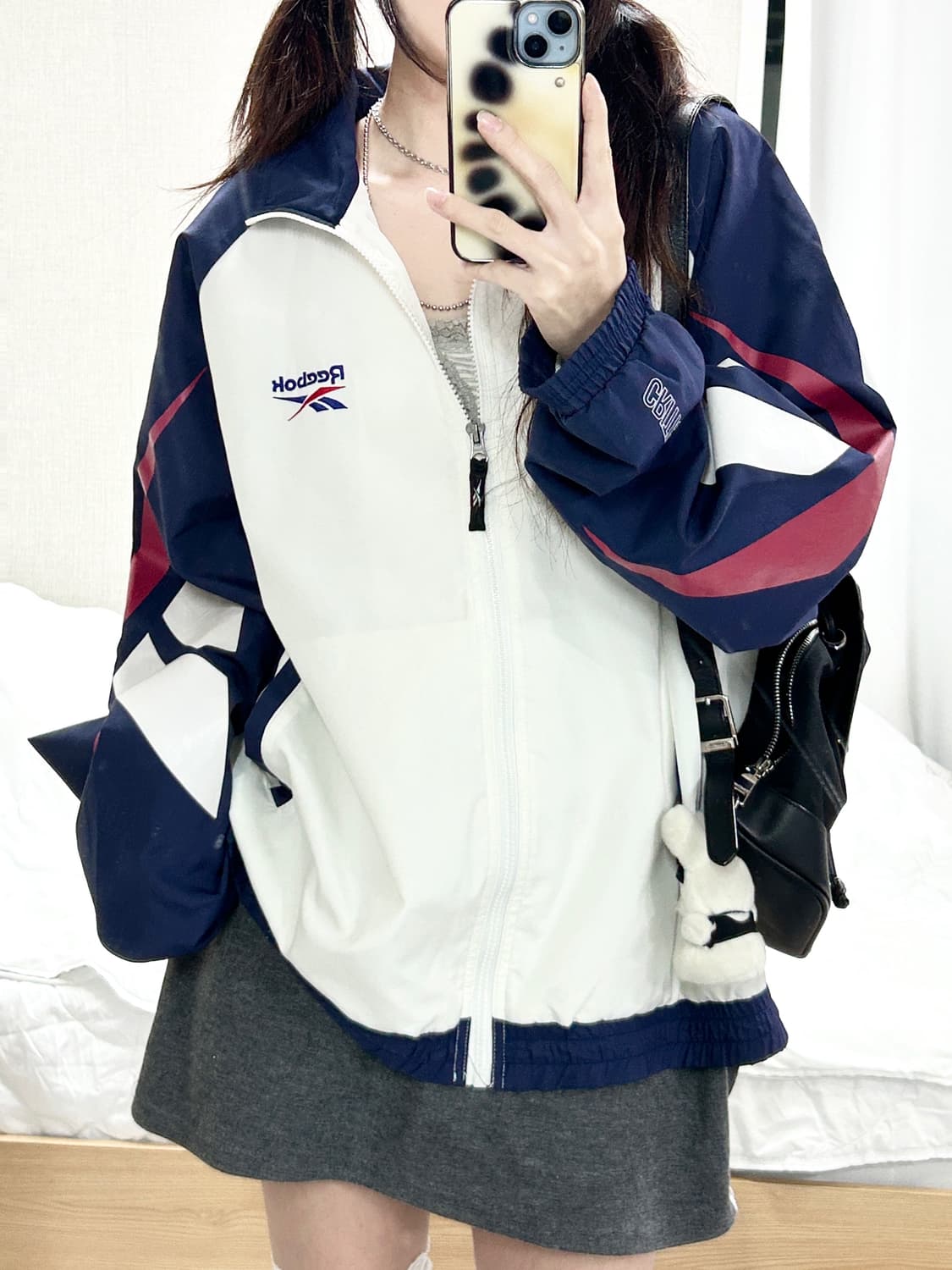 리복 자수로고 배색 올드스쿨 바람막이 상품이미지3