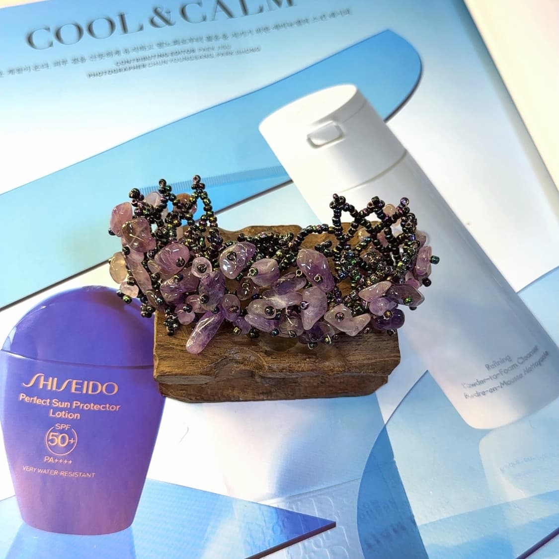 빈티지 자수정 짜임 팔찌 상품이미지1