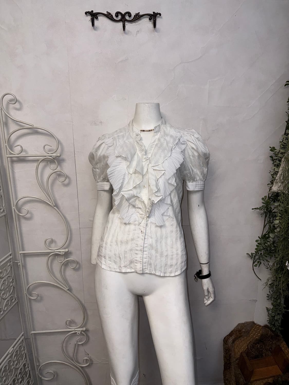 GGPX white glitter stripe frill puff bl 상품이미지5