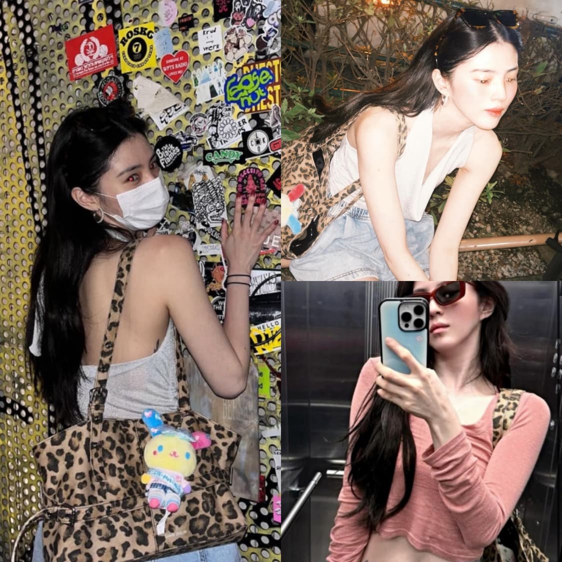 한소희 착용 /세이모온도 르 벨트 백 M 데님 레오파드 호피 가방 새제품 상품이미지5