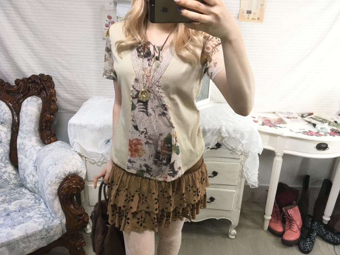 빈티지 보헤미안 아카이브 핀턱 블라우스 상품이미지1