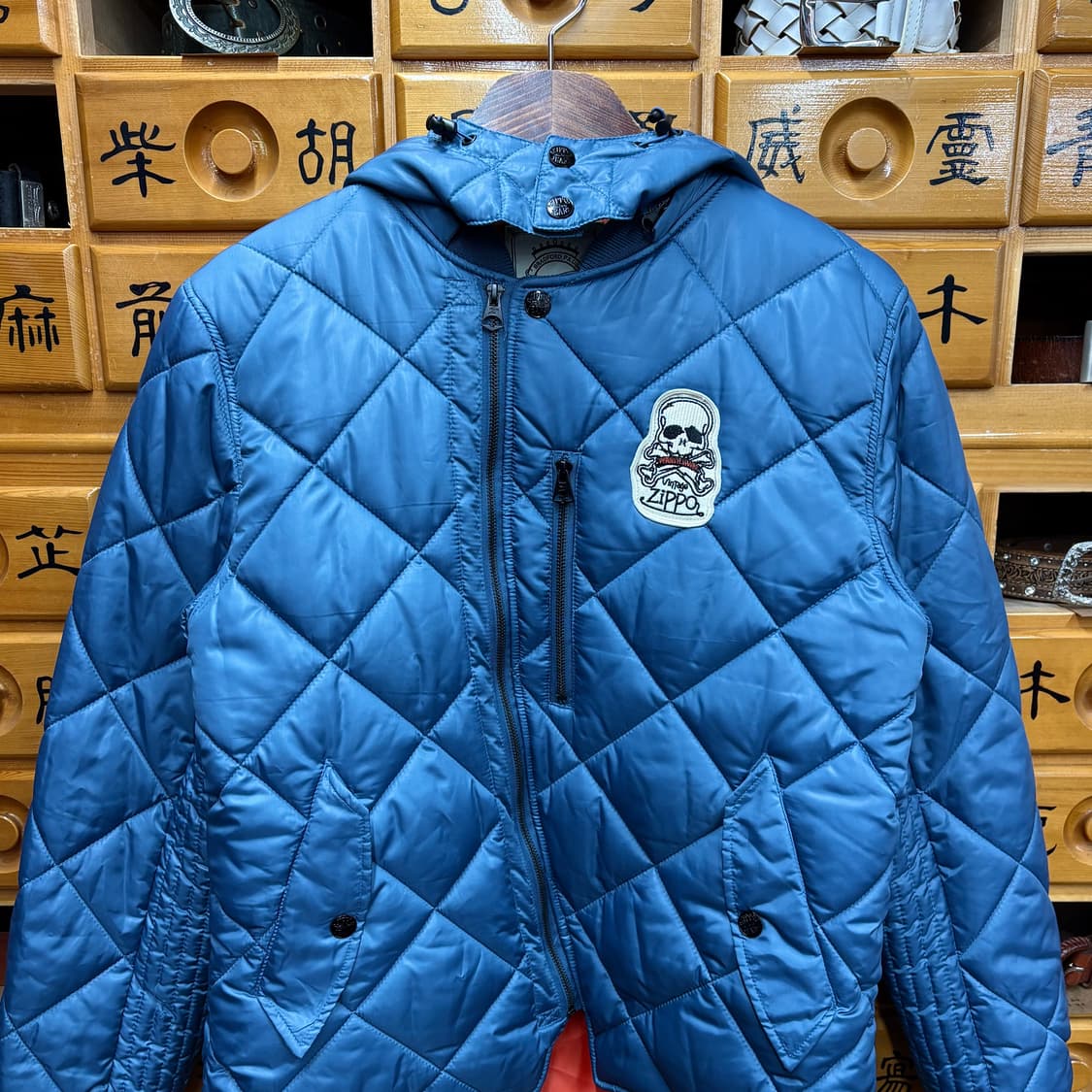 (XL) 지포 퀼팅 스카이블루 후드 점퍼 상품이미지2