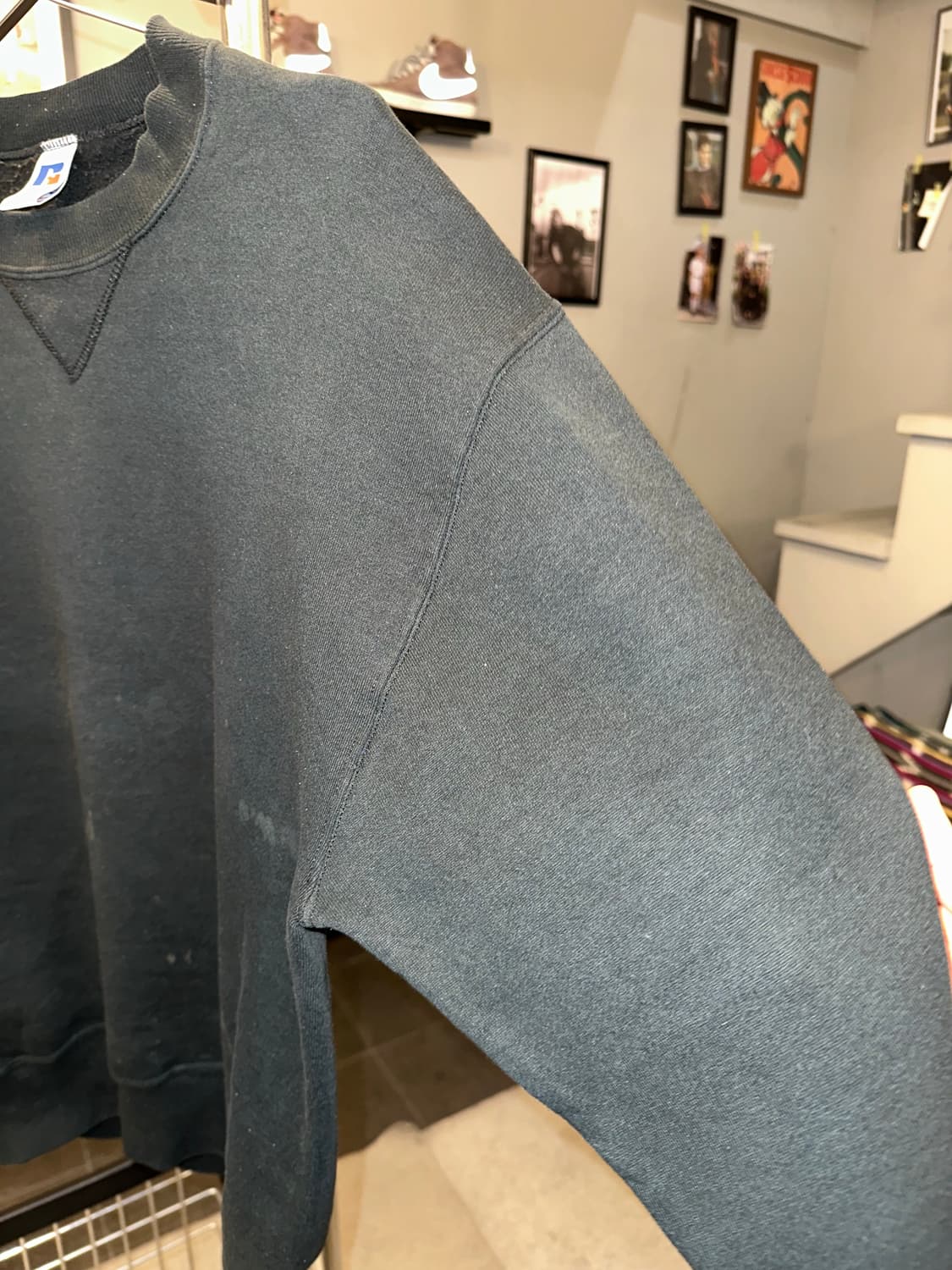 90’s Russell Athletic black plain faded 상품이미지5