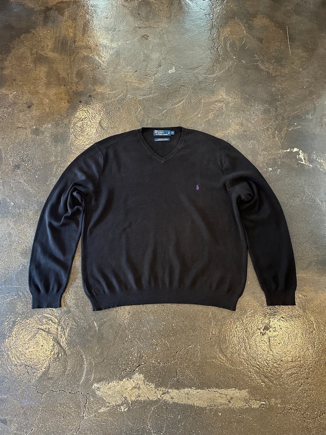 폴로 랄프로렌 블랙 브이넥 니트 XL 상품이미지1